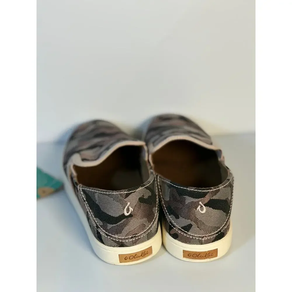 OluKai Pehuea Pa'i Slip-On Sneakers W US 8.5 Soft Pink Kaula Camo
